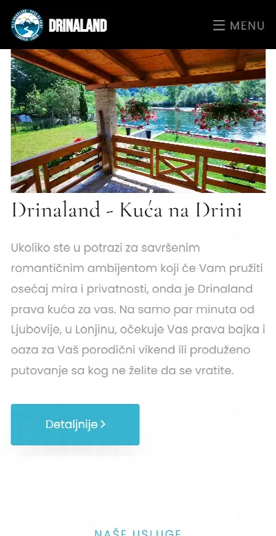 Drinaland — naslovna strana na telefonu