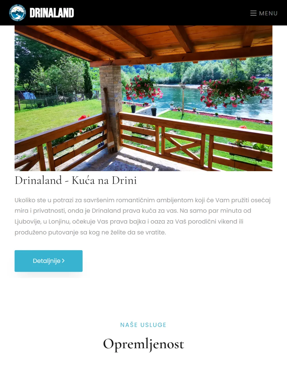 Drinaland — naslovna strana na tabletu