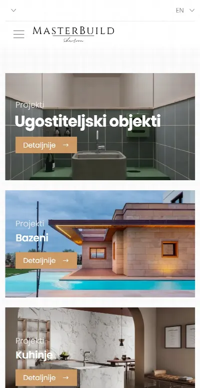 MasterBuild — naslovna strana na telefonu