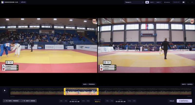 JudoVision VAR — isecanje snimka borbe i izvoz klipa